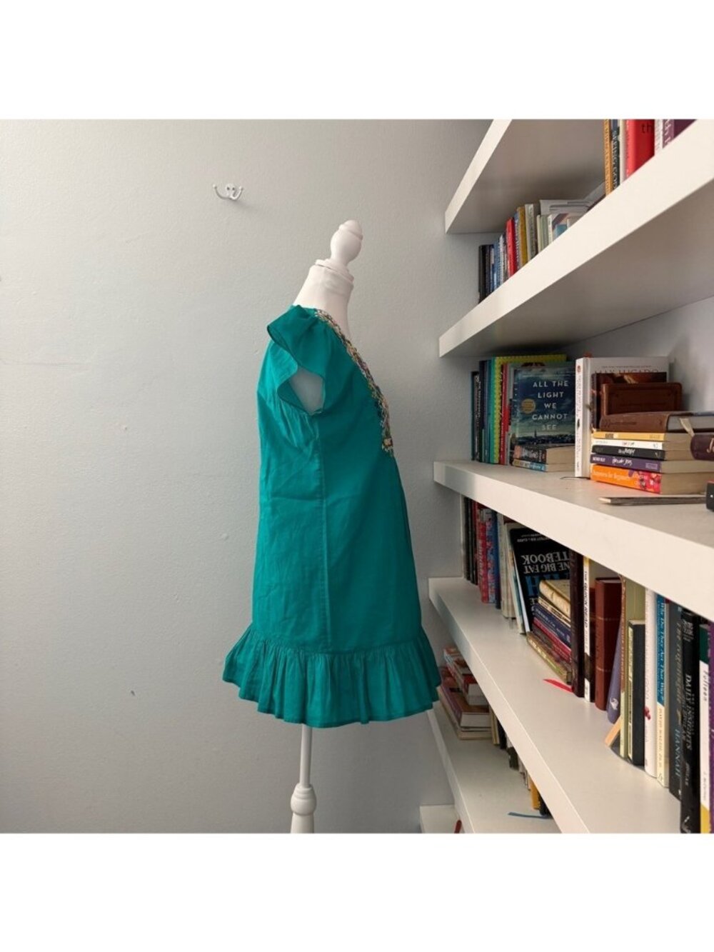 FIGUE Womens Green Embroidered mini dress sz XS - Picture 6 of 12